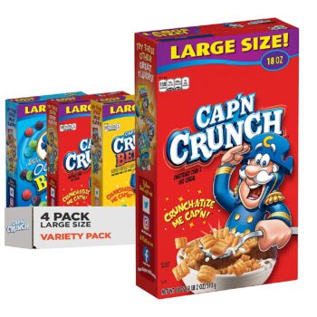 Cap'n Crunch Cereal, 3 Flavor Variety Pack